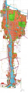 Hand-drawn city map  